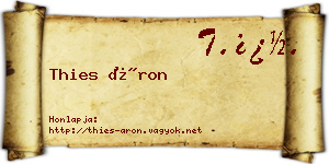 Thies Áron névjegykártya